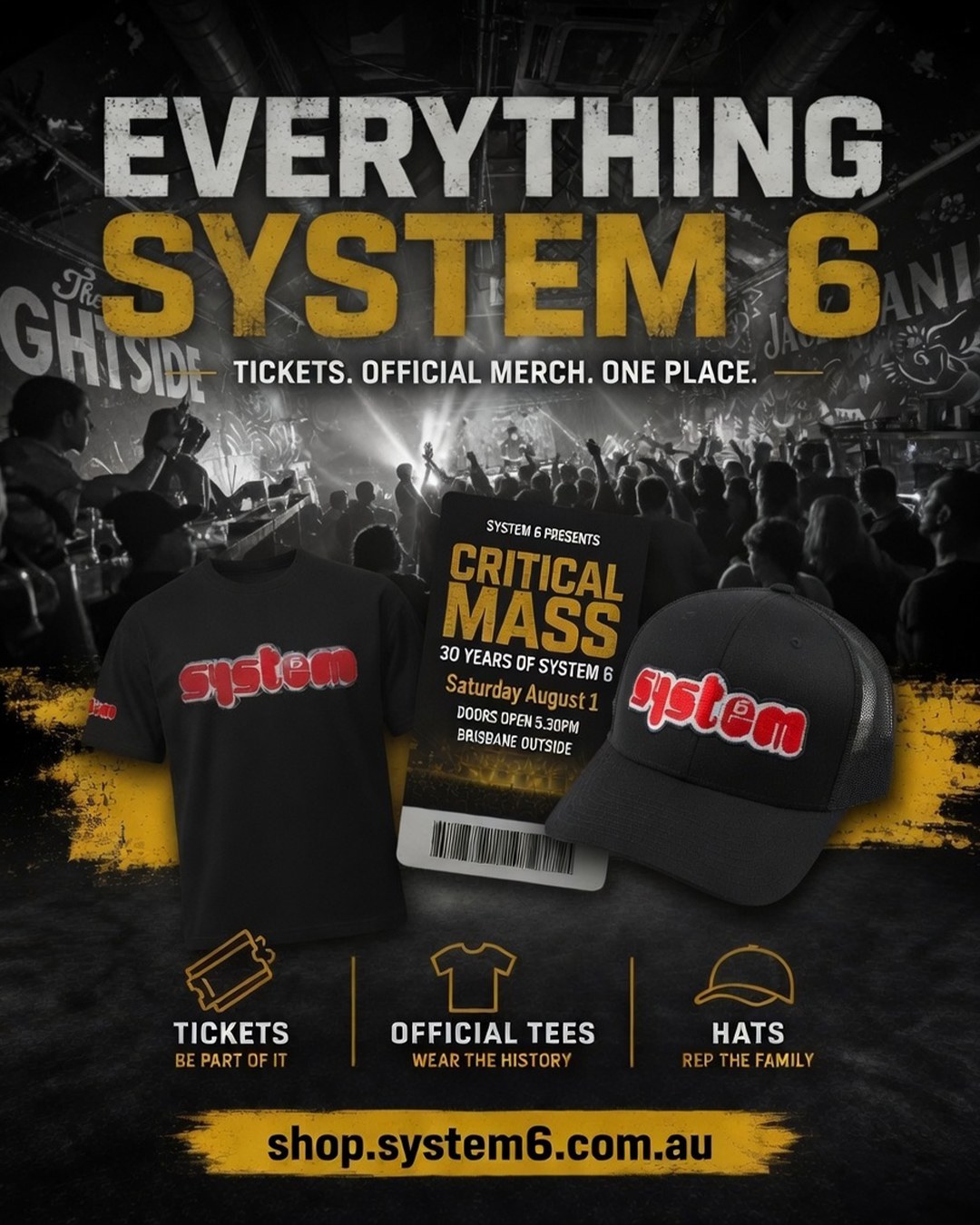 EVERYTHING SYSTEM 6 – ONE PLACE. TICKETS. TEES. HATS.